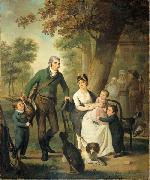 Adriaan de Lelie Jonkheer Gijsbert Carel Rutger Reinier van Brienen van Ramerus (1771-1821) with his wife and their four eldest children. oil painting artist